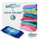 Eko Wash 5in1 - 30 salviette imbevute per bucato a 5 azioni: Lavabiancheria - Ammorbidente - Igienizzante - Salvacolore - Panno polvere