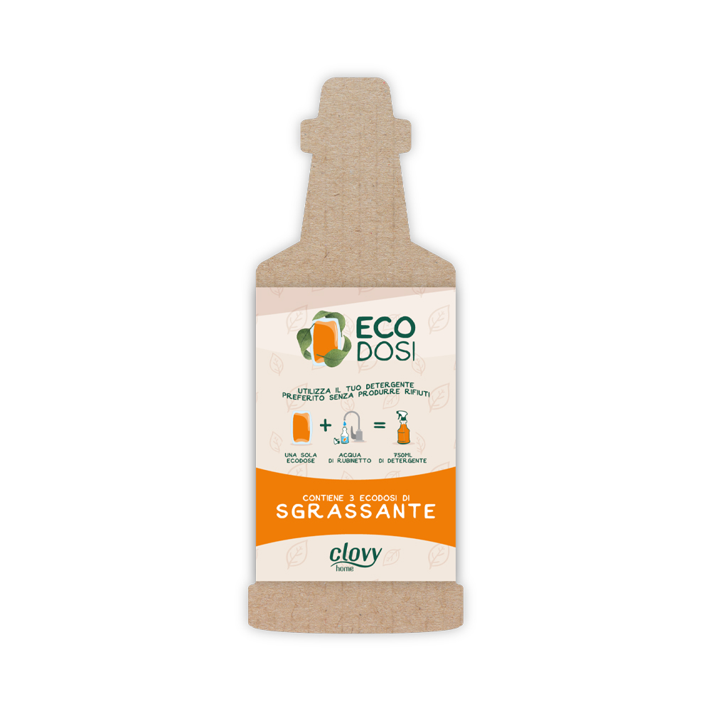 Kit Ecodosi Clovy Sgrassatore - 3 capsule idrosolubili da 10 ml